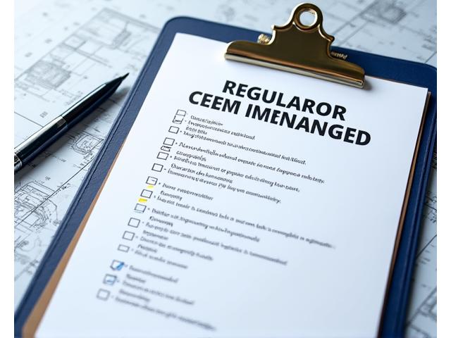A detailed clipboard with regulatory compliance checklist and a pen, symbolizing meticulous preparation and adherence to standards.